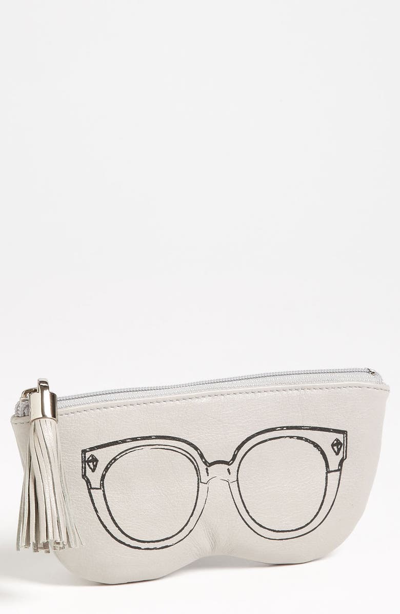 REBECCA MINKOFF Leather Sunglasses Case, Main, color, 020
