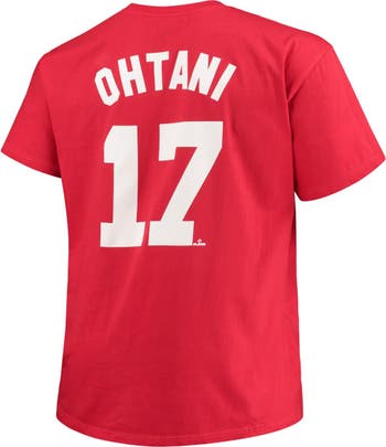 Men's Los Angeles Angels Shohei Ohtani Nike Red Name & Number T-Shirt