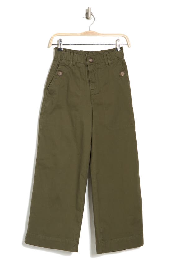 Shop Democracy Wide Leg Ankle Crop Pants In Caper