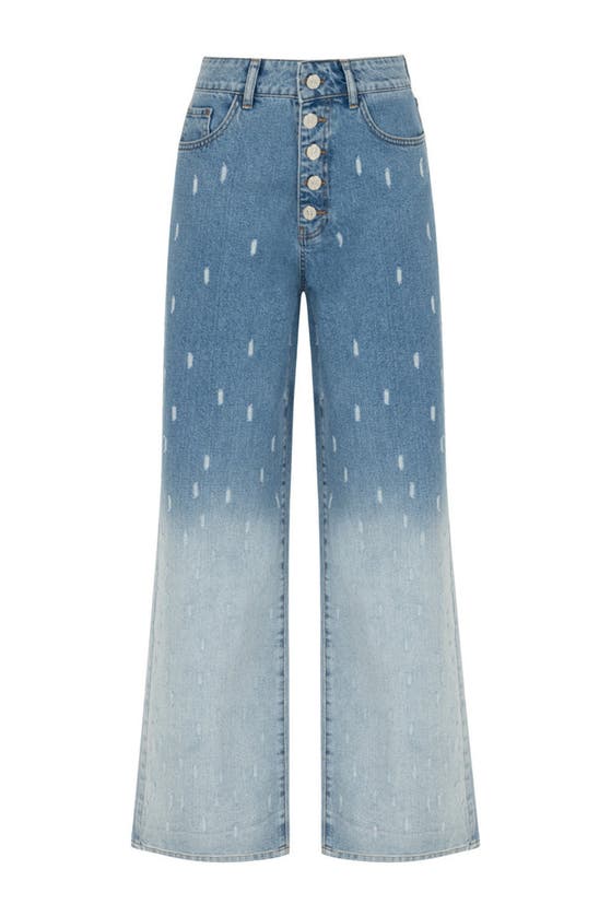 Shop Nocturne Gradient Wide Leg Jean Pants In Multi-colored