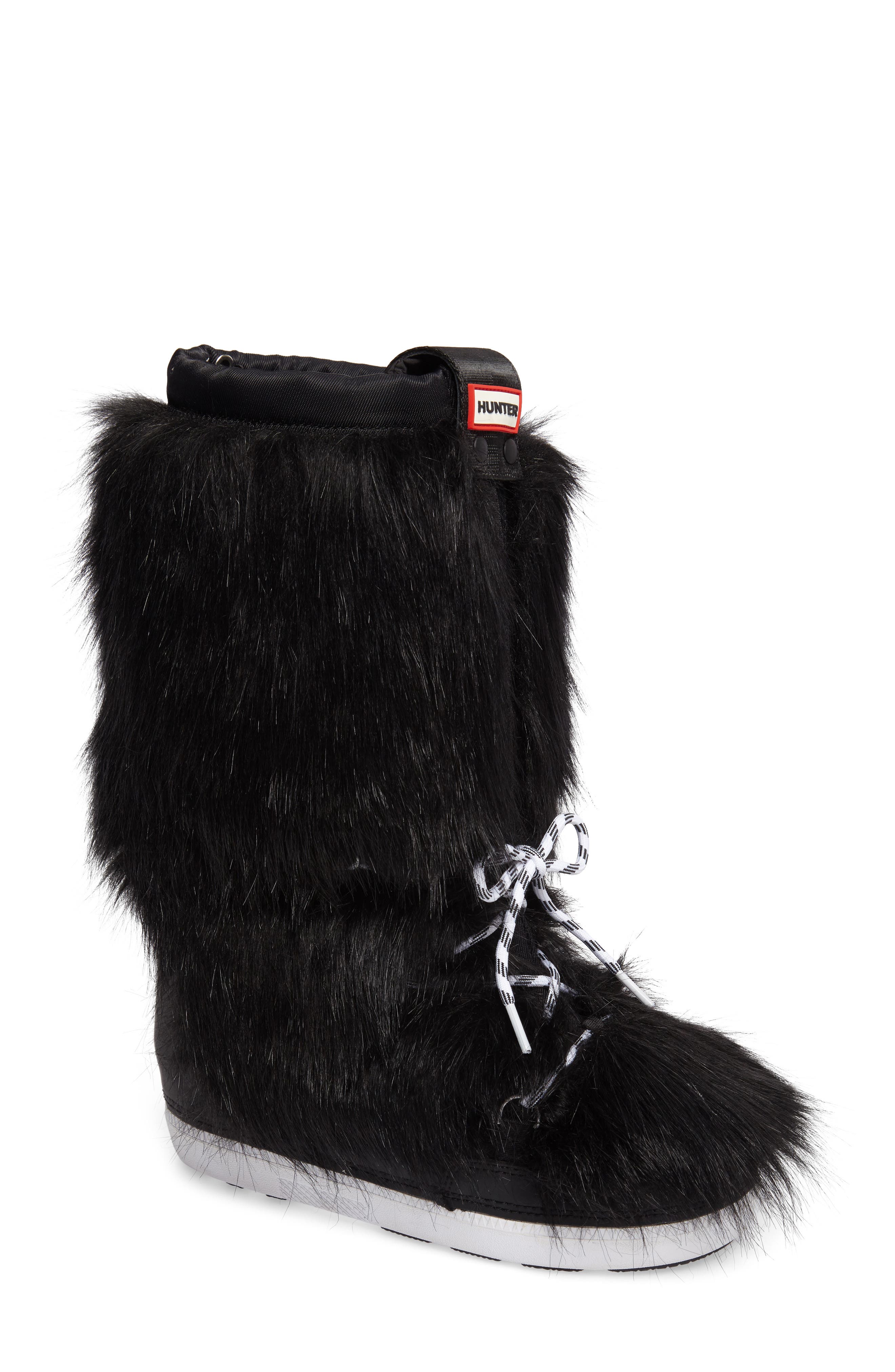 all over faux fur boots