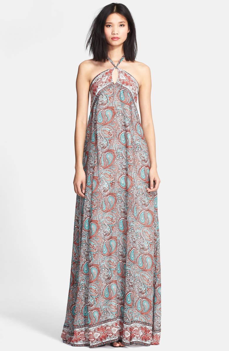 Rachel Zoe 'Tish' Print Silk Halter Maxi Dress | Nordstrom