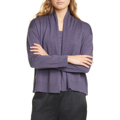 Eileen Fisher Extra Fine Merino Wool Cardigan, Blue
