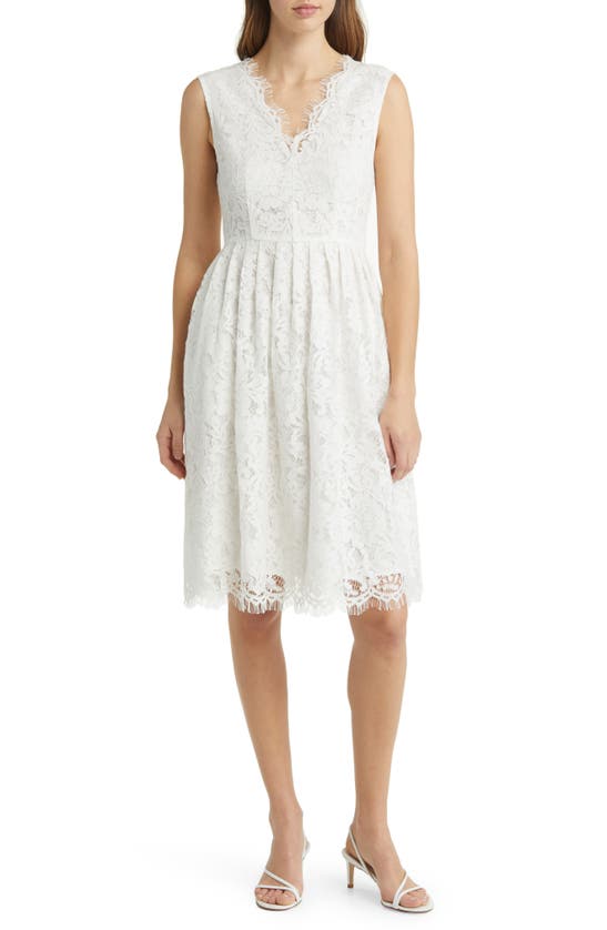 Nikki Lund Eleanor Sleeveless Lace Dress In White