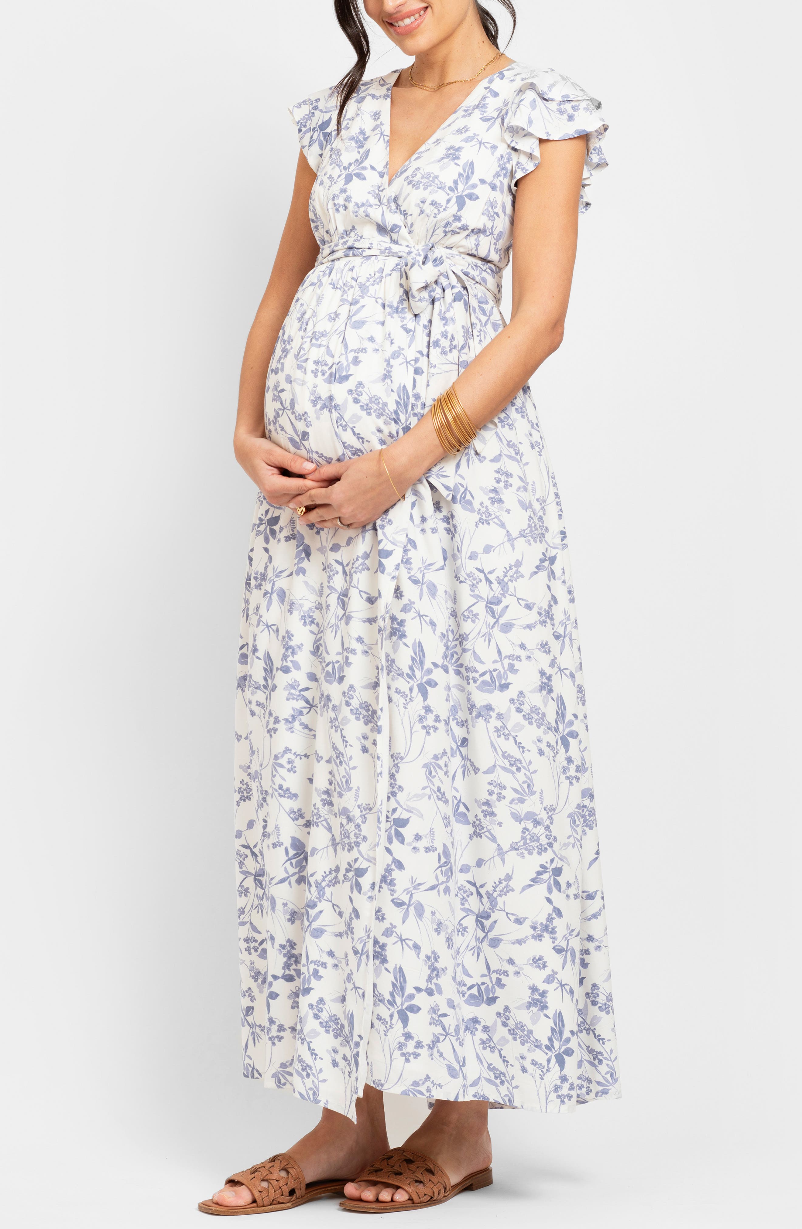 Seraphine Floral Wrap Maternity Dress | Nordstrom