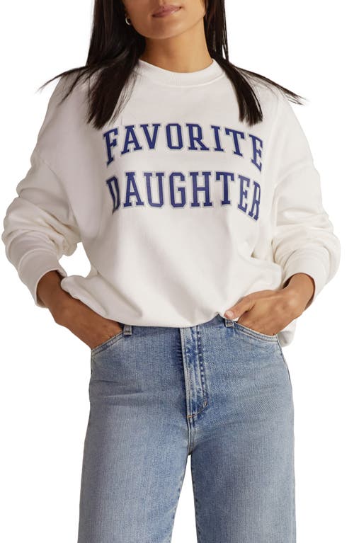 Favorite Daughter Collegiate Cotton Graphic Sweatshirt in White
