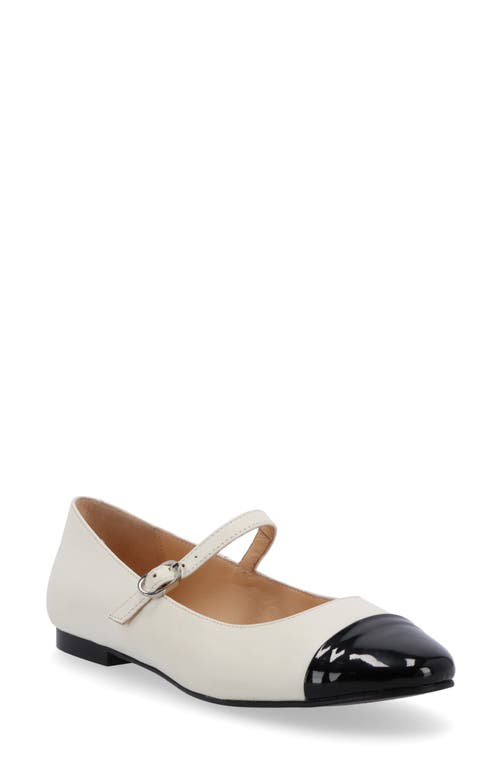 Shop Alohas Musa Mary Jane Cap Toe Flat In Cream