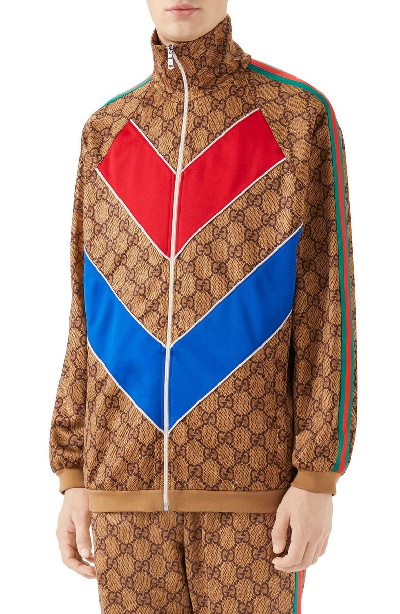 Gucci GG Supreme Print Tech Jersey Track Jacket | Nordstrom