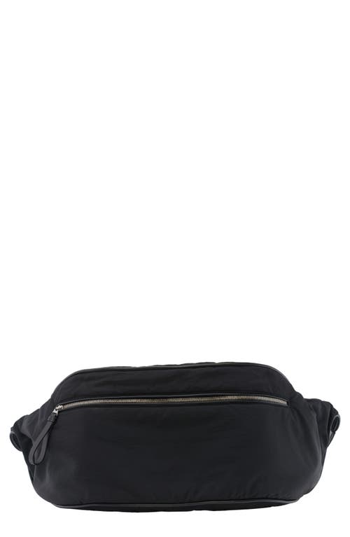 Large Nylon Belt Bag in 8803 Black/Silver