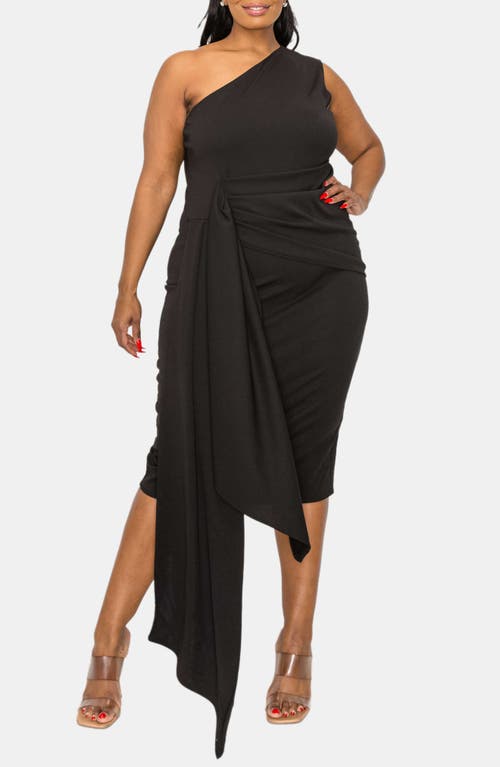 L I V D Esme Draped One-shoulder Dress In Black