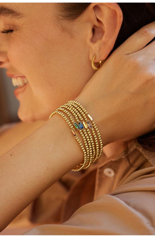 Shop Brook & York Kylie Birthstone Beaded Stretch Bracelet In Gold - July