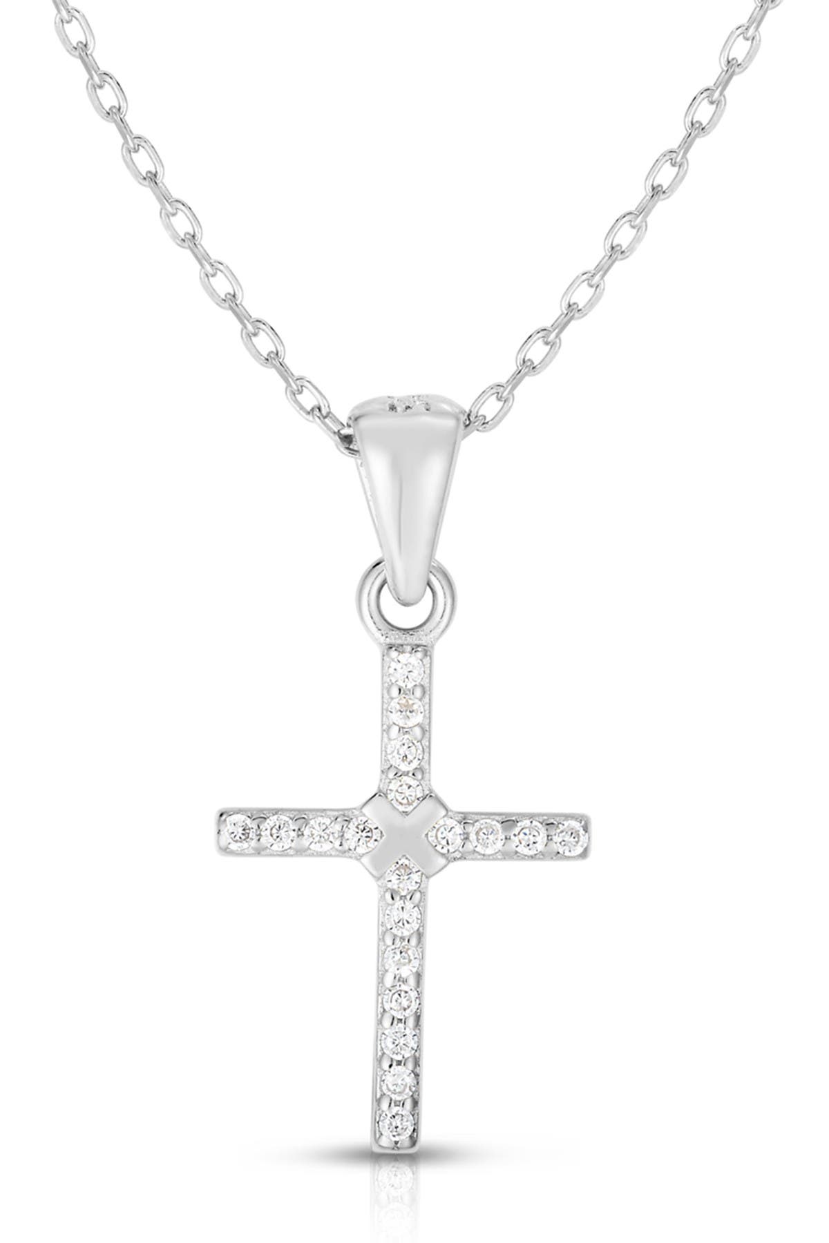 sterling silver cz cross pendant