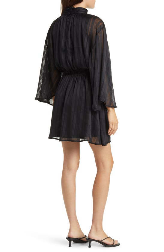Shop Btfl-life Metallic Long Sleeve Minidress In Black