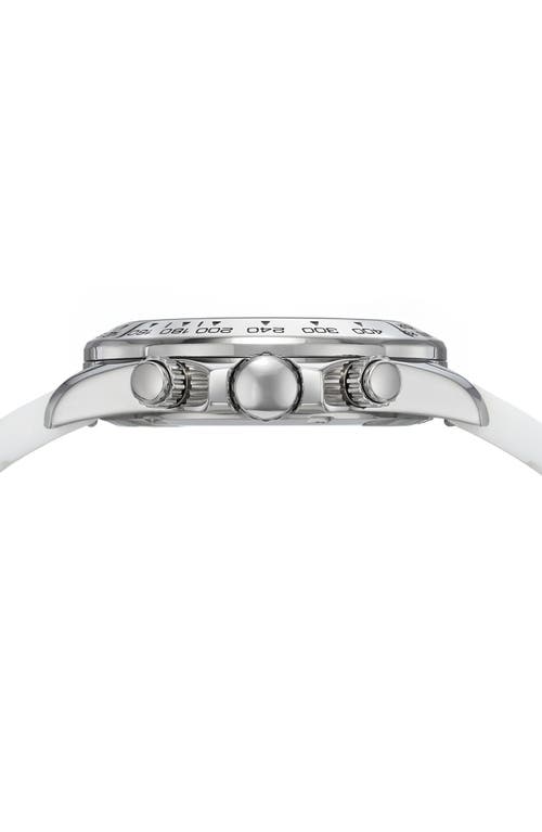 Porsamo Bleu Alexis Chronograph Sport White Silicone Watch, 37mm In Silver/white
