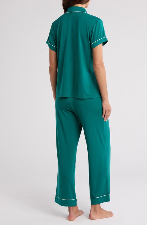 Shop Nordstrom Moonlight Eco Crop Pajamas In Green Storm