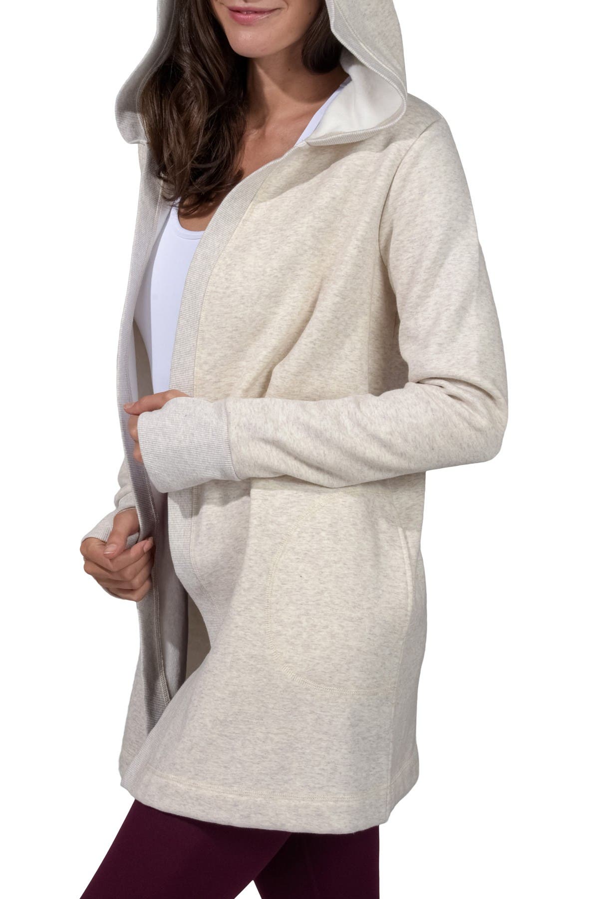 90 Degree By Reflex Heavy Fleece Open Front Cardigan Nordstrom Rack