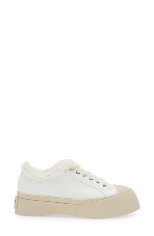 Shop Marni Pablo Genuine Shearling Lined Low Top Sneaker In White Combo