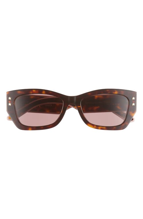 Shop Dior 'pacific S2u 53mm Square Sunglasses In Dark Havana/bordeaux