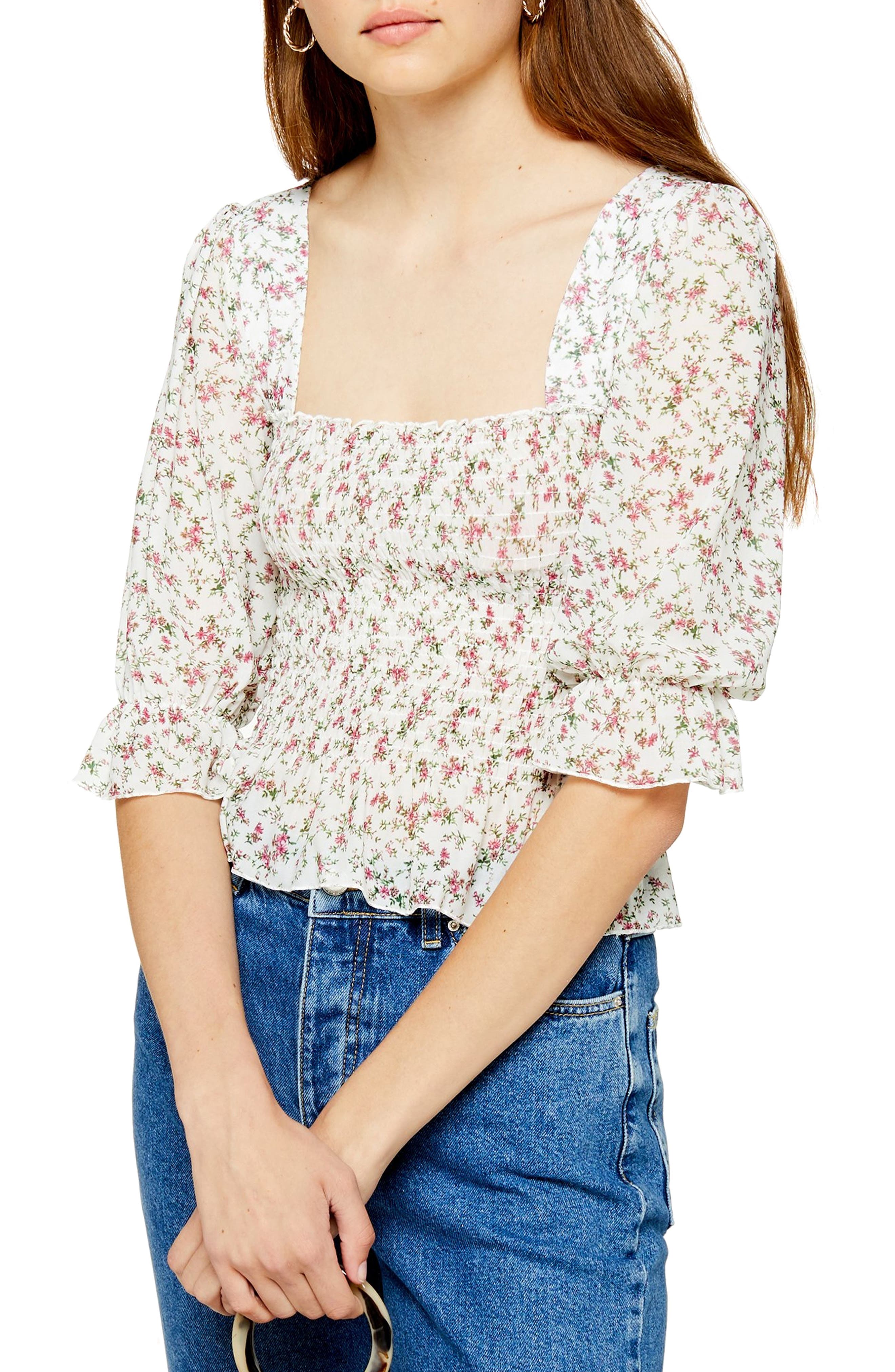 Ditsy Smocked Blouse Nordstrom