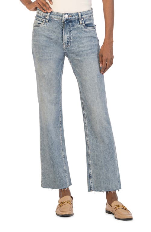 KUT from the Kloth Kelsey Fab Ab High Waist Ankle Flare Jeans in Engrossed