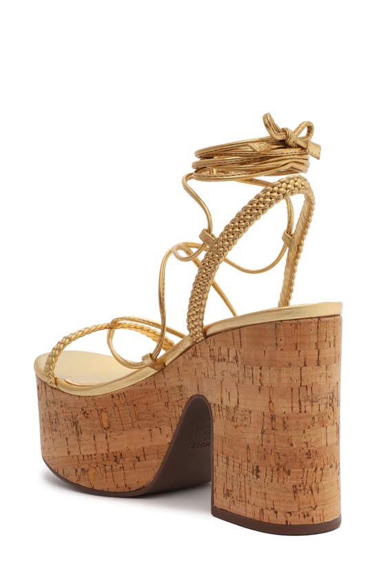 Shop Schutz Maxima Lace-up Platform Sandal In Ouro Claro Orch