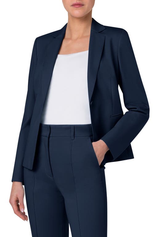 Shop Akris Punto One-button Double Face Wool Blazer In Ink