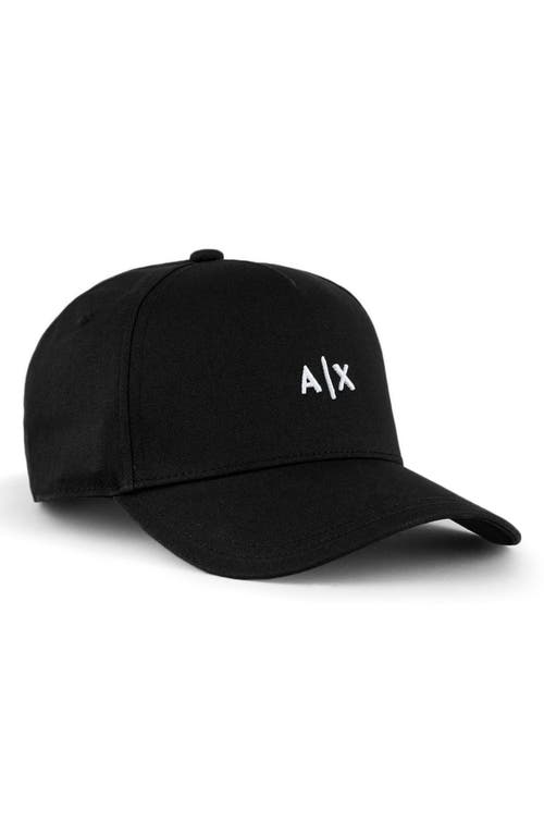 Small Embroidered Logo Baseball Cap in Black
