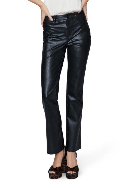 PAIGE Manhattan Coated High Waist Bootcut Jeans Black at Nordstrom,