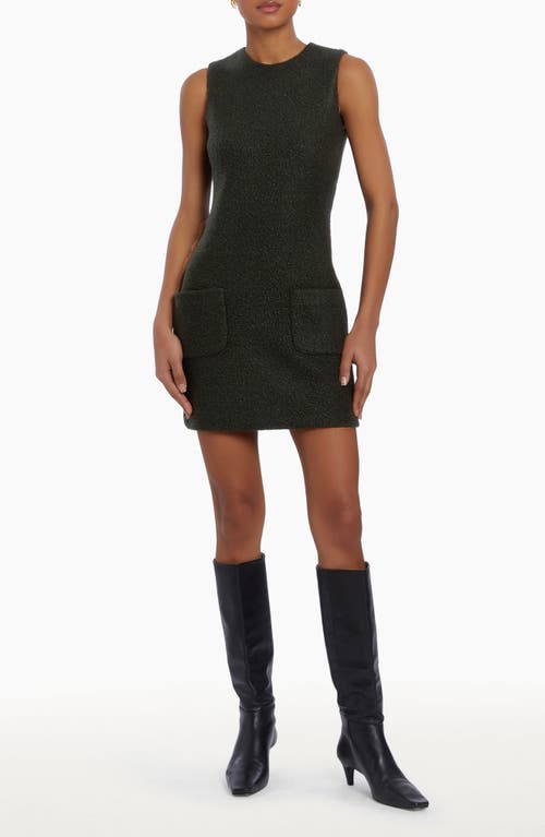 Shop Amanda Uprichard Delia Tweed Minidress In Dark Green