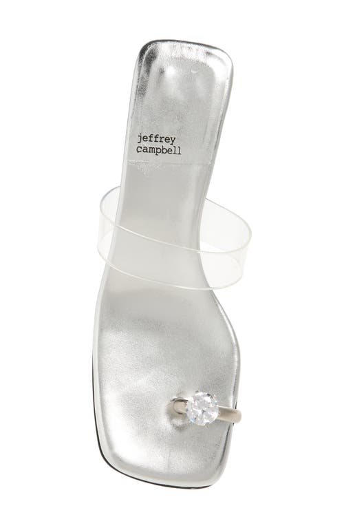 Shop Jeffrey Campbell Love-u Toe Loop Sandal In Silver Mirror Clear