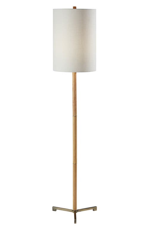 Shop Adesso Lighting Maddox Floor Lamp In Natural Wood/antique Brass