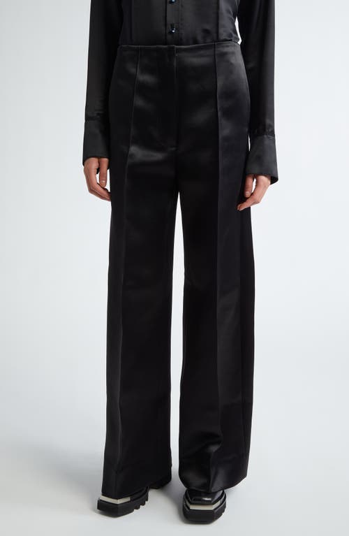 Peter Do Hollywood Waist Oversize Satin Pants in Black at Nordstrom, Size Large