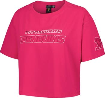 Women's Pro Standard Pittsburgh Penguins Triple Pink Cropped Boxy T-Shirt
