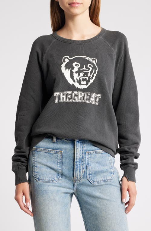 Shop The Great . The College Bear Cotton Graphic Sweatshirt In Washed Black