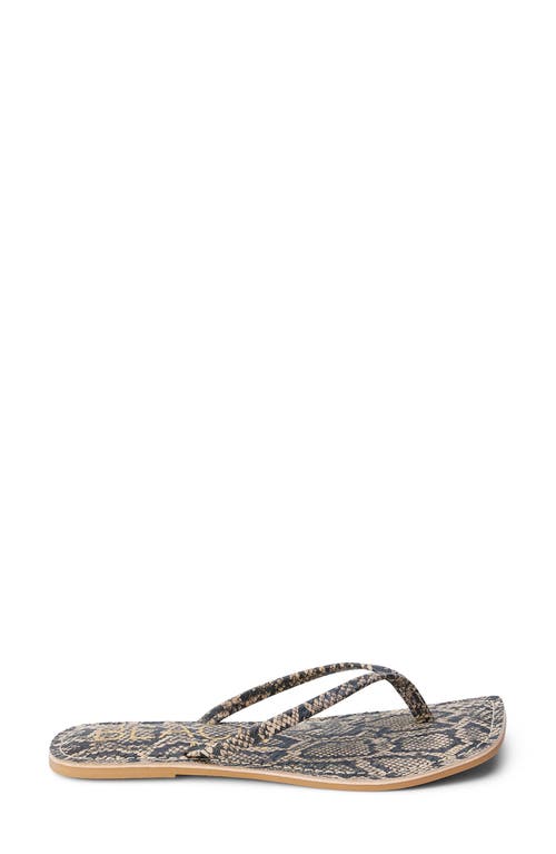 Beach By Matisse Bungalow Flip Flop In Brown Multi Snake