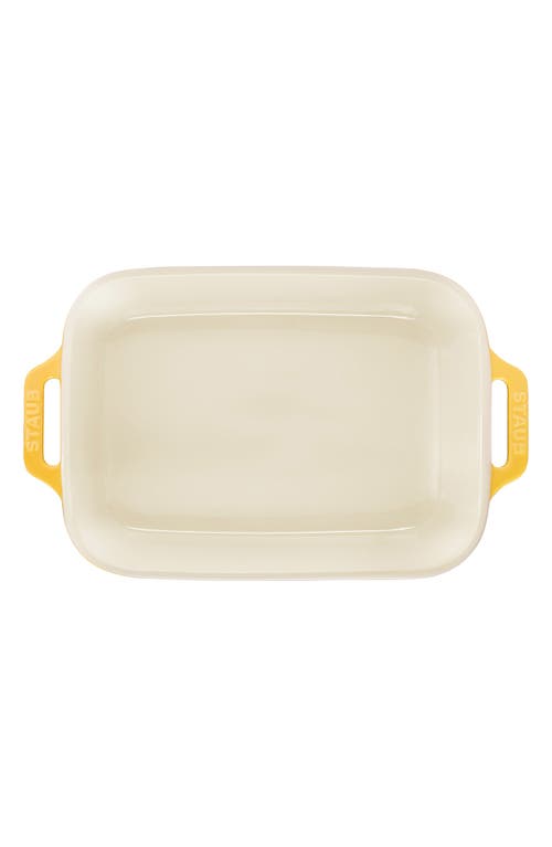 Staub Ceramic 3 Piece Rectangular Baking Dish Set In Citron