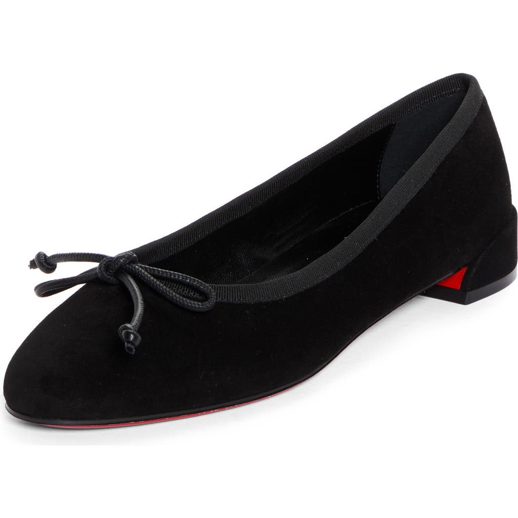 Christian Louboutin Sweetie Jane Veau Velours Ballet Flats In Brown