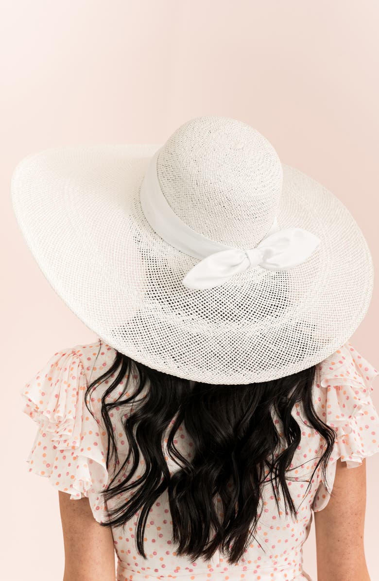 Large Brim Straw Hat, Alternate, color, WHITE COMBO