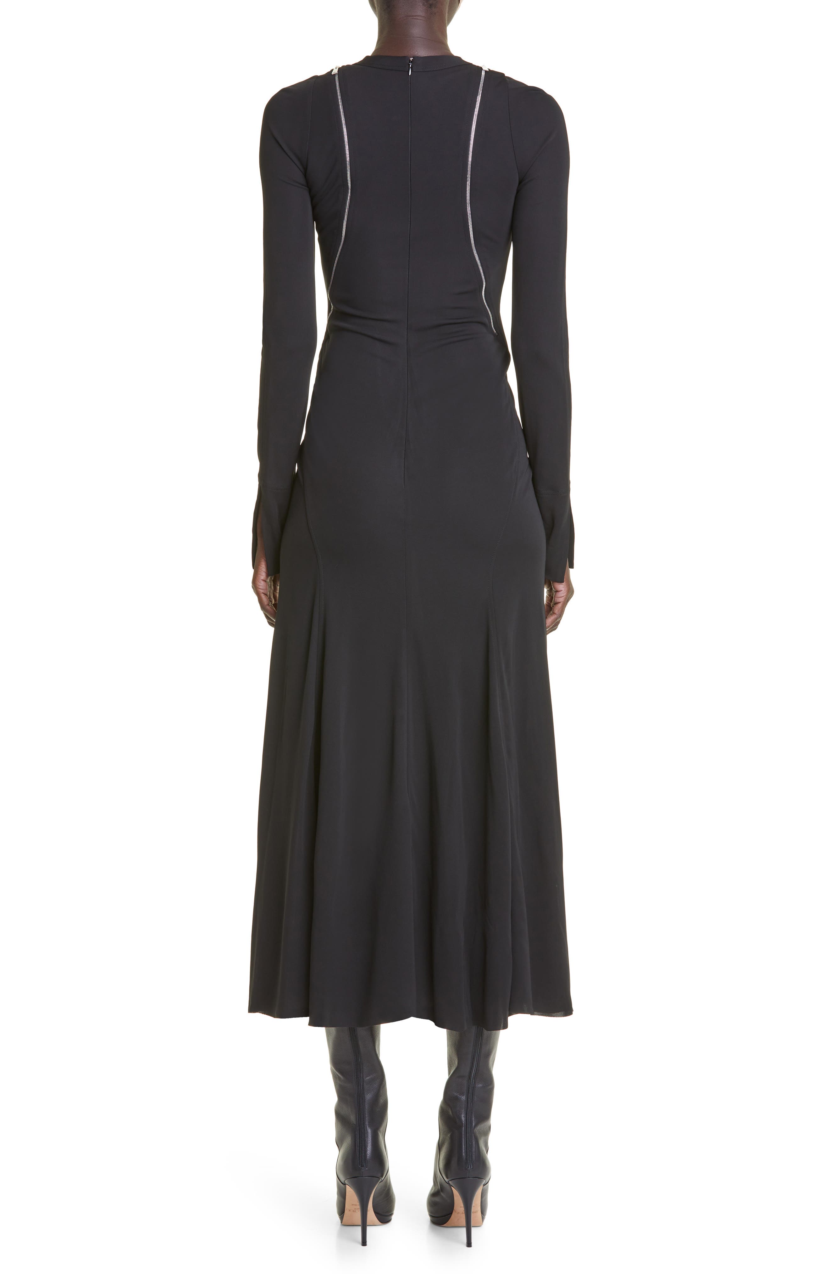 Victoria Beckham Twin Zip Detail Dress in Black 12 UK Size