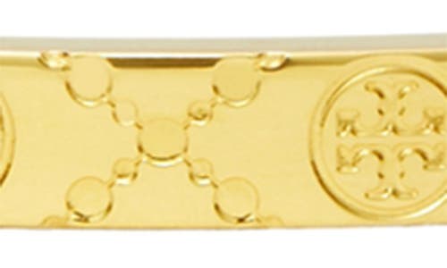 Tory Burch T Monogram Hinge Bracelet In Tory Gold