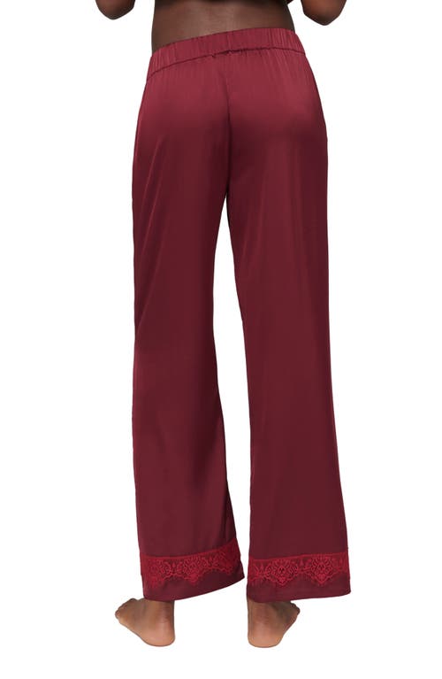 Simone Perele Satin Secrets Lounge Pants In Spinel Red