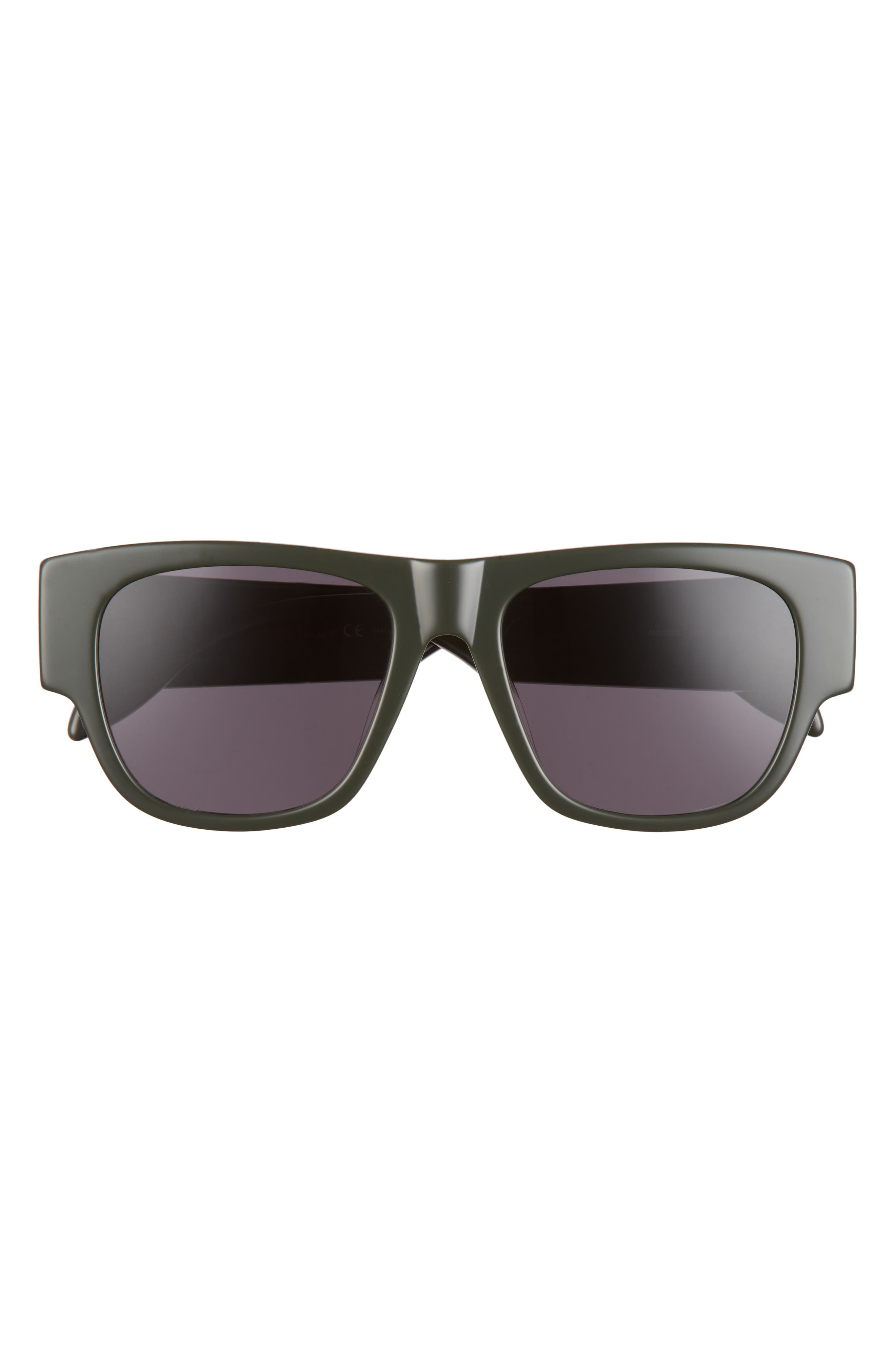 Alexander McQueen 54mm Rectangular Sunglasses in Green at Nordstrom
