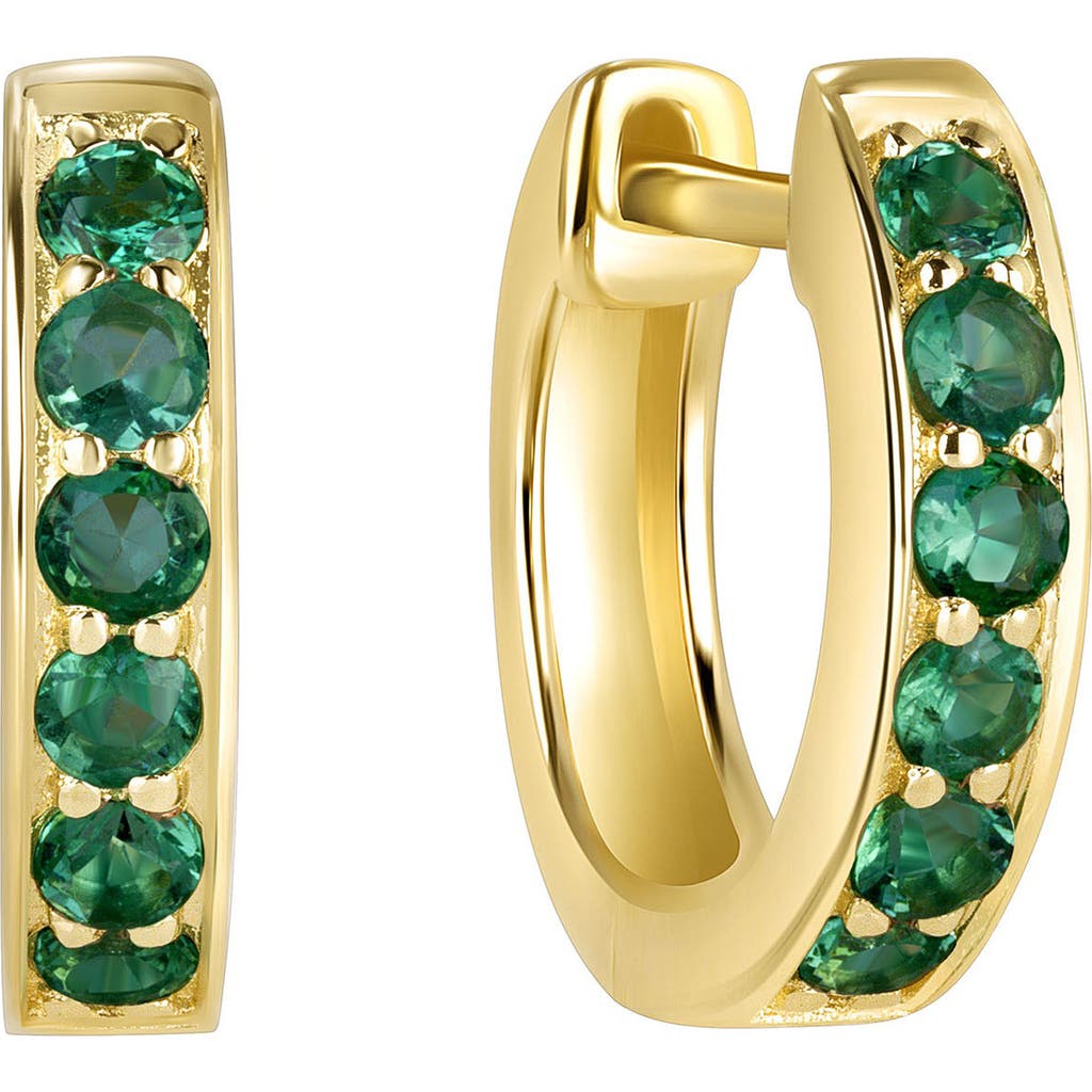 Ron Hami 14k Gold Emerald Huggie Hoop Earrings