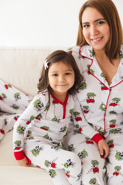Charlie Lou Baby Steamboat Willie Christmas Notch Collar Pajama Set In White