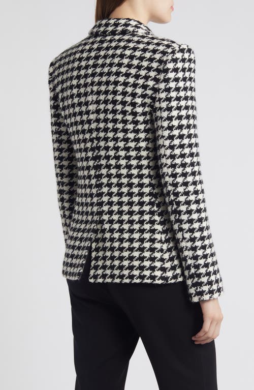 Shop Hugo Boss Boss Jia Houndstooth Double Breasted Blazer In Monochrome Houndstooth