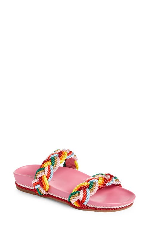 Michelle Double Strap Slide Sandal in Pink Multi