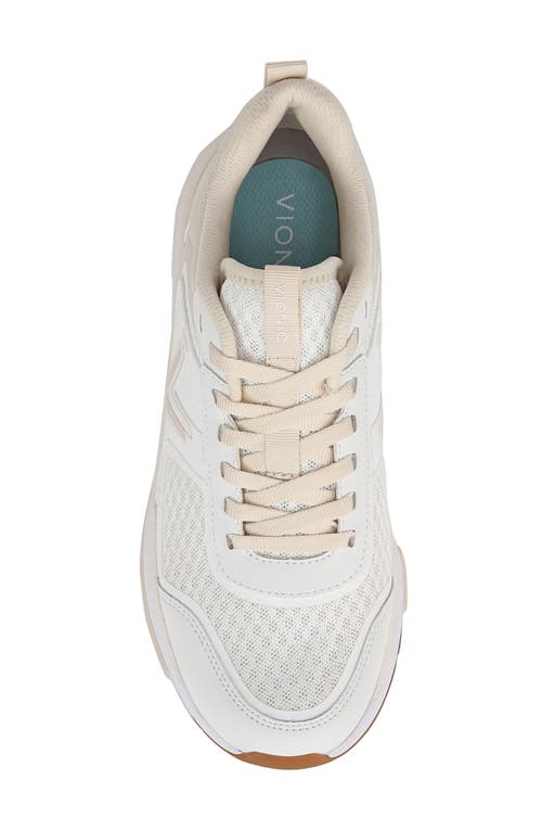 Vionic Strider Tech Walking Shoe In White/cream