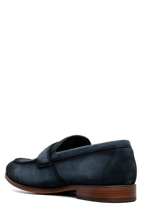 Stacy Adams Burke Penny Loafer In Navy Suede