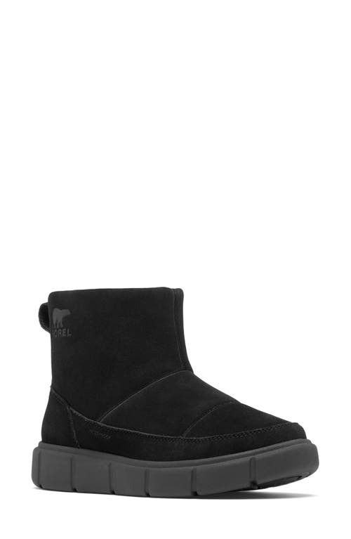 Shop Sorel Explorer Iii Joan Waterproof Slip-on Boot In Black/sea Salt