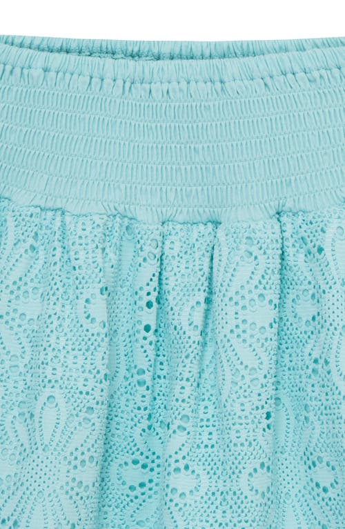 Peek Aren't You Curious Kids' Lace Flower Cotton Pullover & Skirt Set In Blue